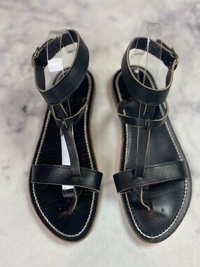 K. Jacques St. Tropez Black Artimon Gladiator Sandals Handmade Sz 41/9.5-10 US